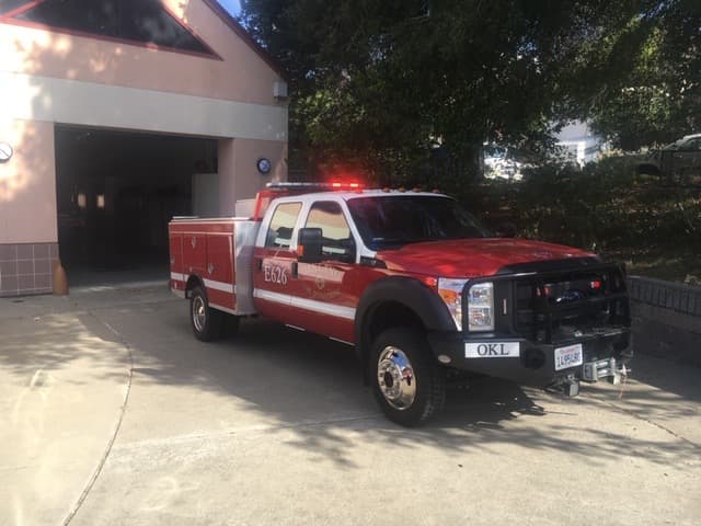Oakland Fire Department Type VI wildland engine pickup.